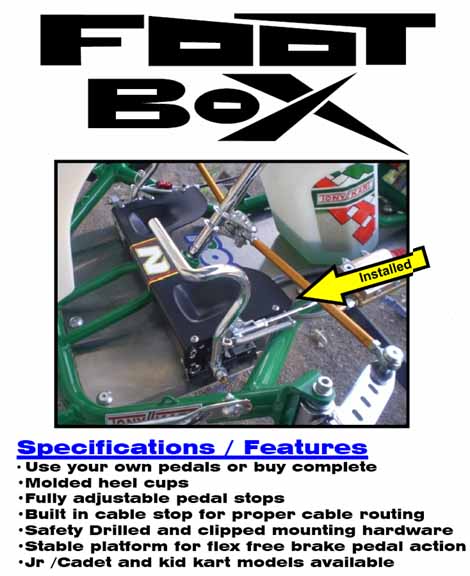 Noonan Kart Racing Foot Box CADET Anodized Carbon Fiber New